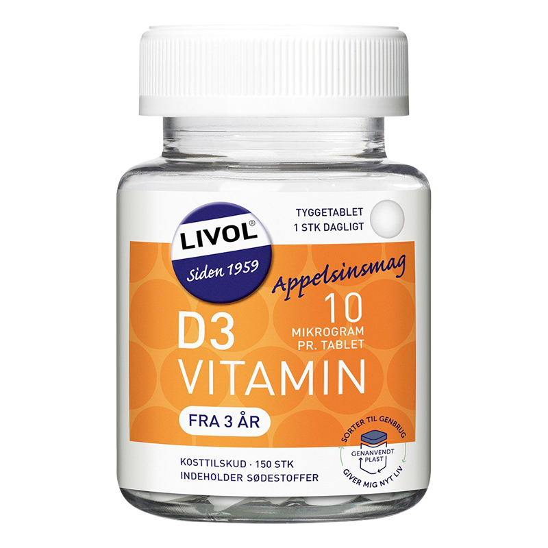 Livol D-vitamin 10µg Tyggetabletter (150 tab)