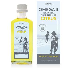 VitaOil Omega-3 Flydende Fiskeolie Citrus - 240 ml.