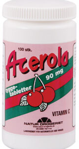 Acerola naturel C-vitamin tabletter, 90 mg., 100 stk.