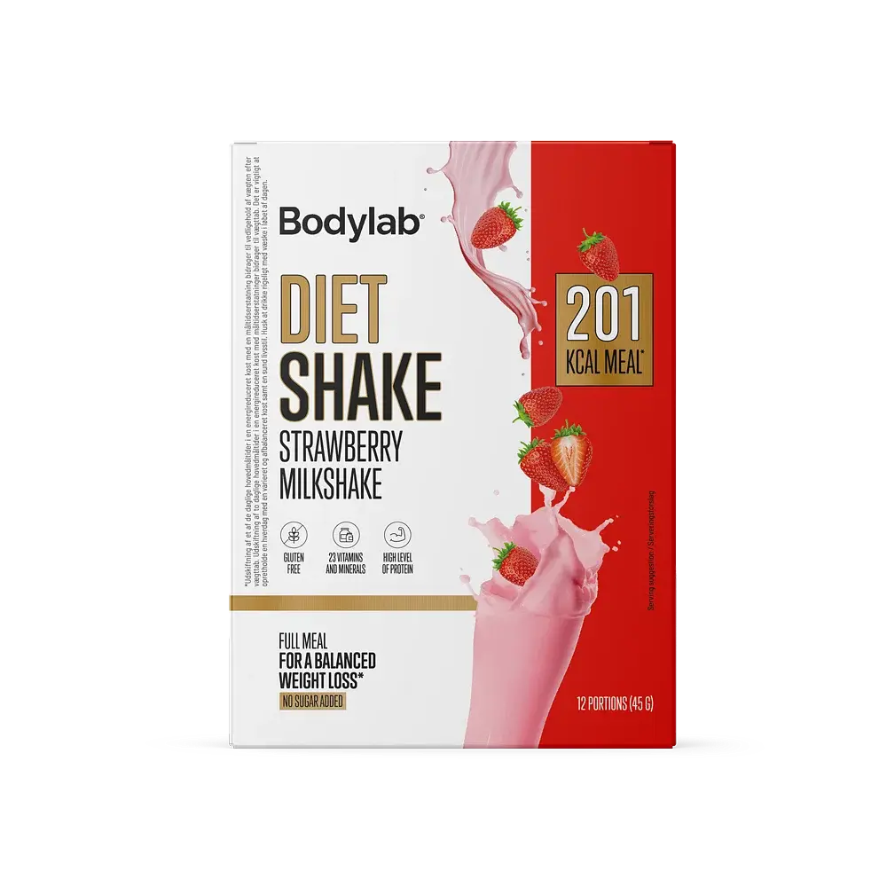 Bodylab Diet Shake - strawberry milkshake, 12x45 g