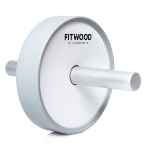 FitWood KIVI Ab Wheel - Hvid Træ / Grå Alu. Håndtag / Grå Ring