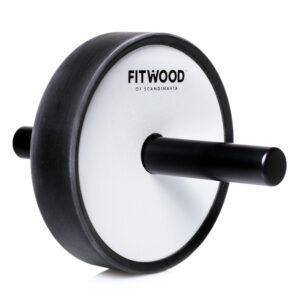 FitWood KIVI Ab Wheel - Hvid Træ / Sort Alu. Håndtag / Sort Ring