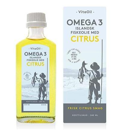 Islandsk fiskeolie citrus Omega 3 Bornholms, 240ml