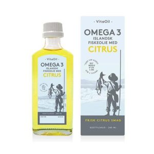 Islandsk fiskeolie citrus Omega 3 Bornholms Lysi - 240 ml.