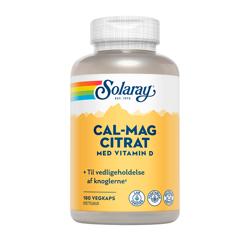 Solaray Cal-Mag Citrat D-vitamin (180 kapsler)