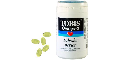 Tobis fiskeolie omega 3 perler 500 mg - 200 kapsler