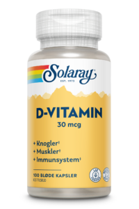 D-vitamin 30 mcg Solaray 100 kapsler
