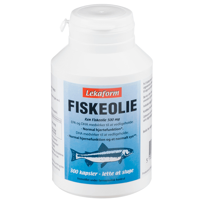 Lekaform Fiskeolie 500 mg ren fiskeolie (300 kaps)