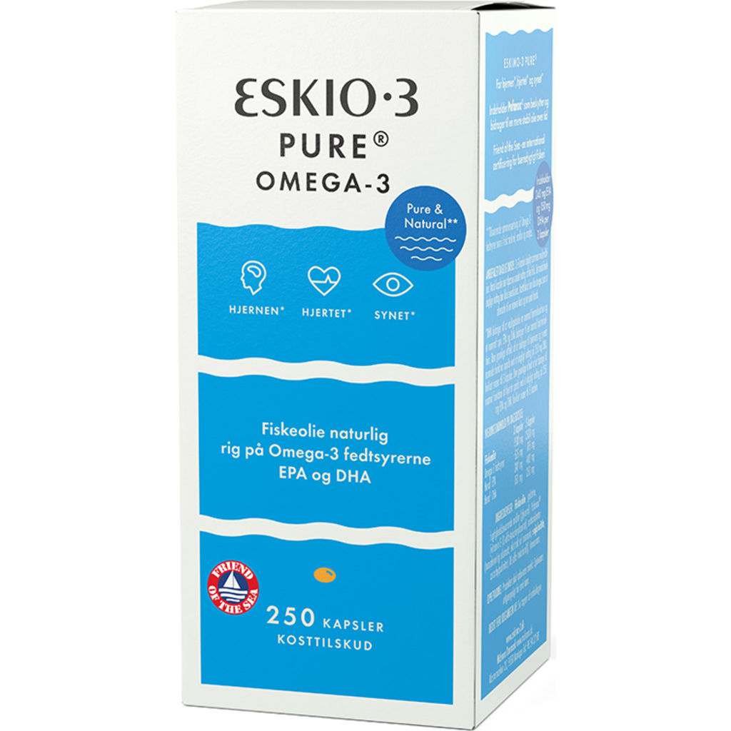 Eskio-3 Fiskeolie - 250 Kapsler