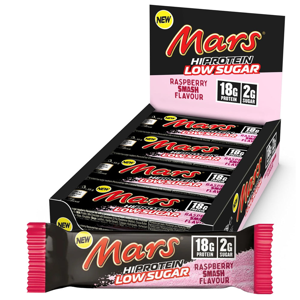 Mars Hi Protein Bar Low Sugar - Raspberry Smash (12x 55g) - Proteinbarer