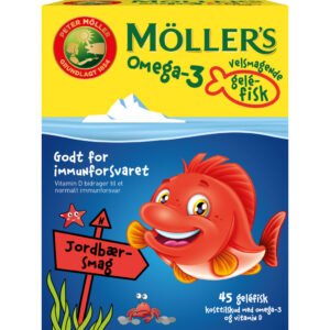 Møllers Tran Omega-3 Fisk Jordbær - 45 Tyggetabletter