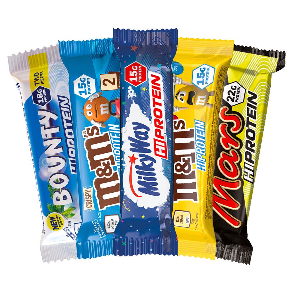 Snickers, Mars, M&M's & Bounty Protein Bar - Bland Selv (10 stk) - Proteinbarer