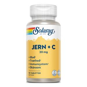 Solaray Jern+C 20 mg - 90 tabl. jerntilskud