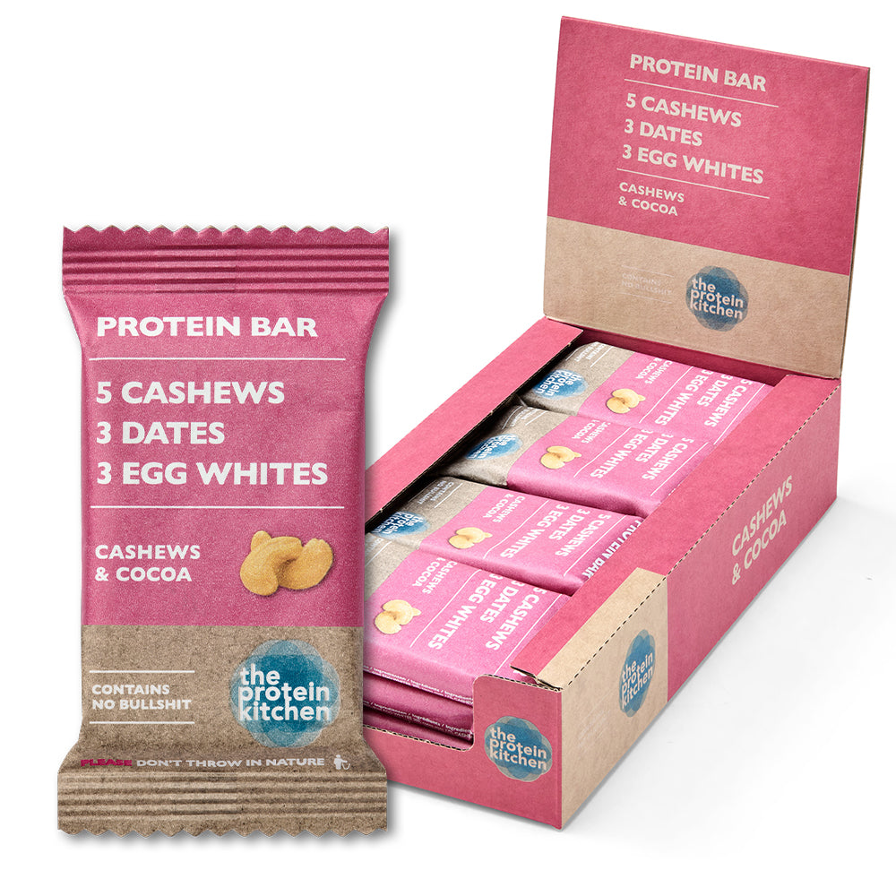 The Protein Kitchen Bar - Cocoa & Cashews 12x 55g - Proteinbarer