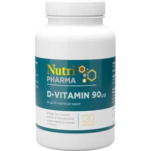 D-Vitamin 90ug Nutripharma - 120 kapsler