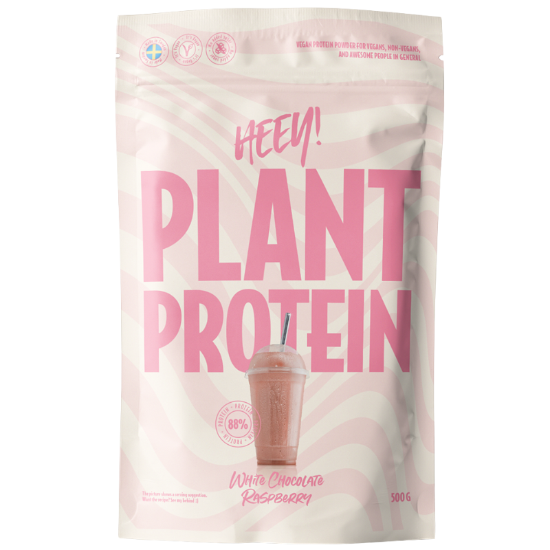 Heey! Vegan Plant Protein + Vitamin B12 White Chocolate Raspberry (500 g)