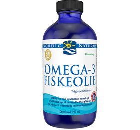 Nordic Naturals Omega-3 fiskeolie, citronsmag, 237ml.