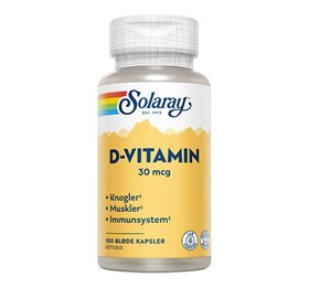 Solaray D-vitamin 30mcg, 100 kap