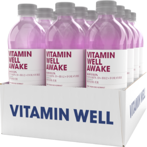 Vitamin Well Awake (12x500ml) - Forfriskende vitaminvand med koffein & B-vitaminer