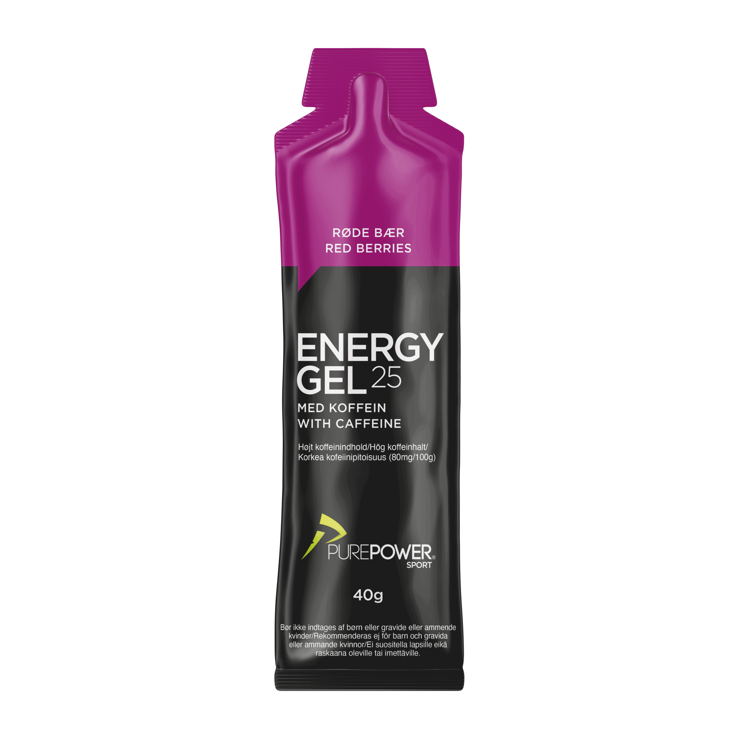 Energy Gel Koffein Røde Bær 40 g