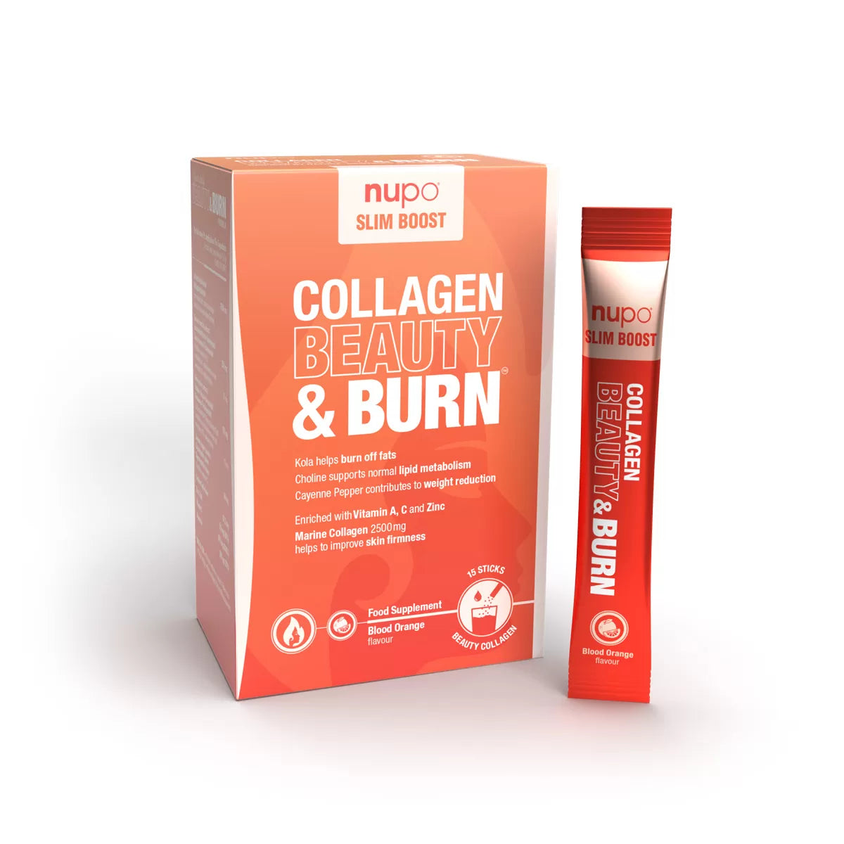 Nupo Collagen Beauty & Burn (15 stk) - Kollagen & fedtforbrænding | Smuk hud & energi
