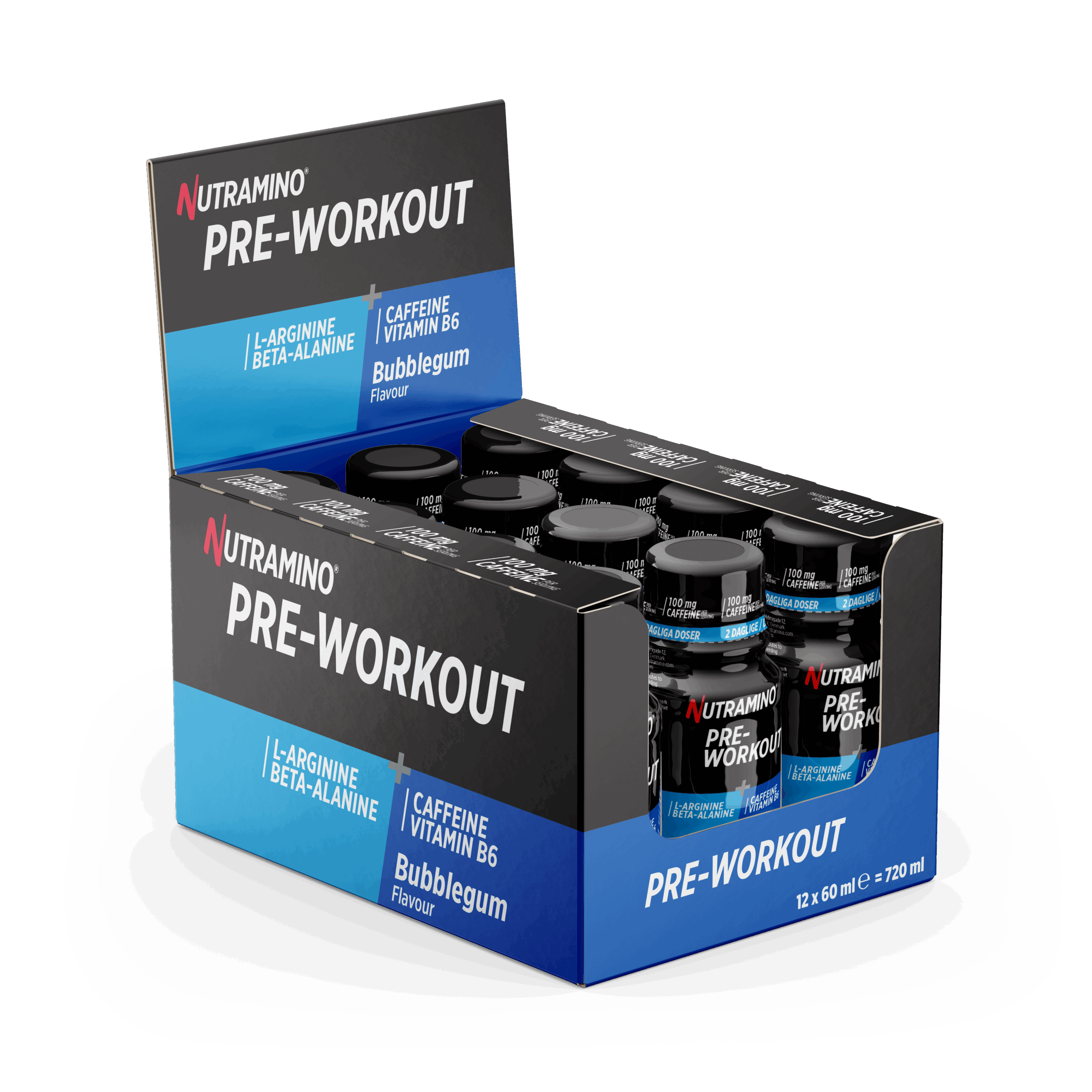 Nutramino Pre-Workout Shot - Bubblegum (12x 60ml) - Energi