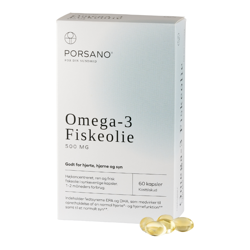 Porsano Omega-3 Fiskeolie (60 kaps)