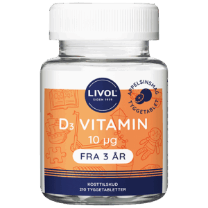 Livol D-vitamin 10 ug Tyggetablet (210 stk)