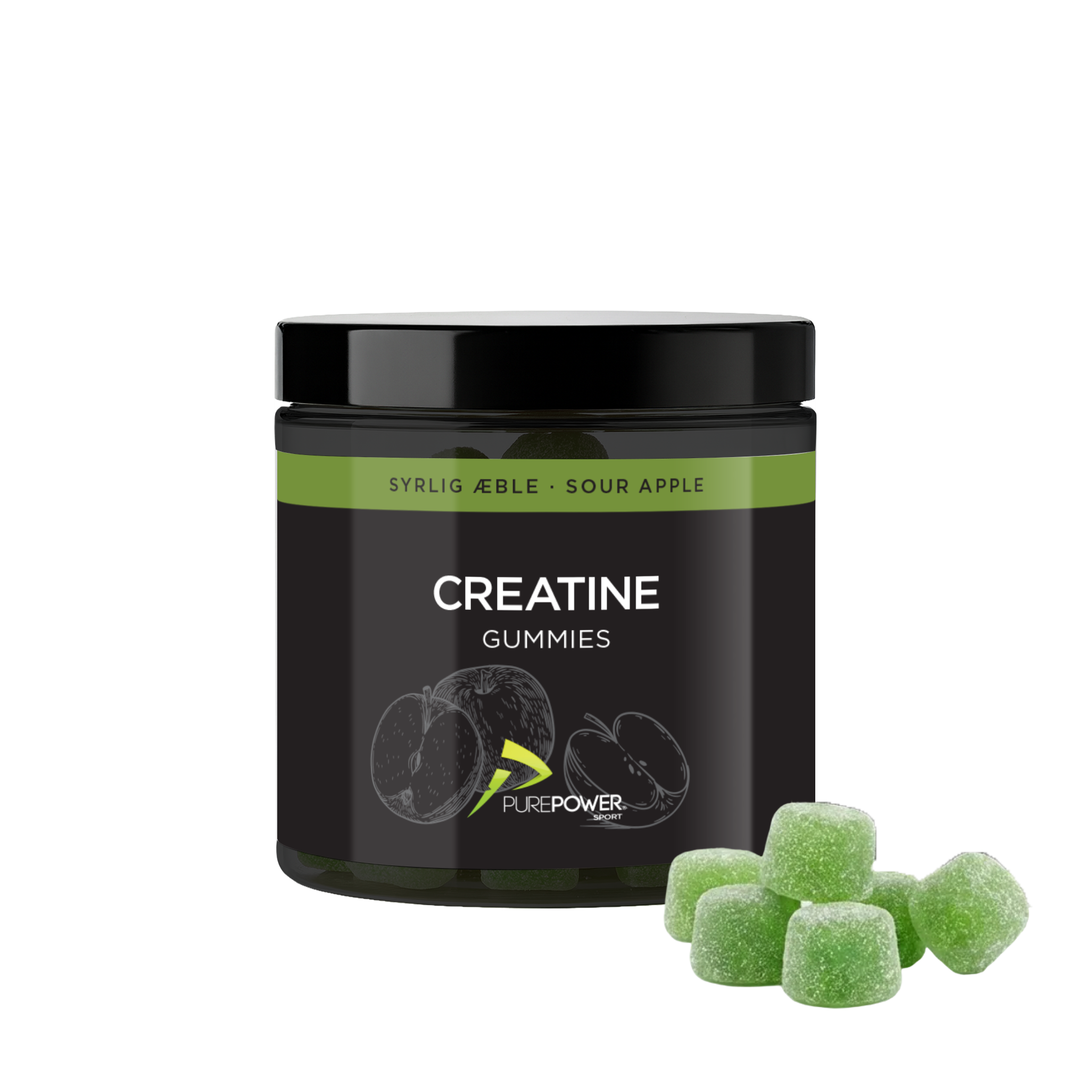 Creatine Gummies Sour Apple 60 stk.
