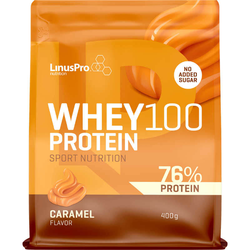 LinusPro Proteinpulver Whey100 Karamel (400 g)