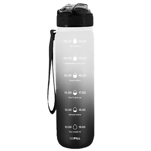 Nupo Motivations Vandflaske Sort (1000 ml)