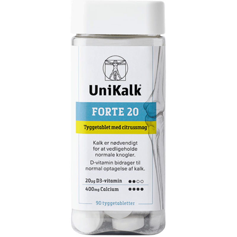 Unikalk Forte 20 Tyggetablet (90 stk)